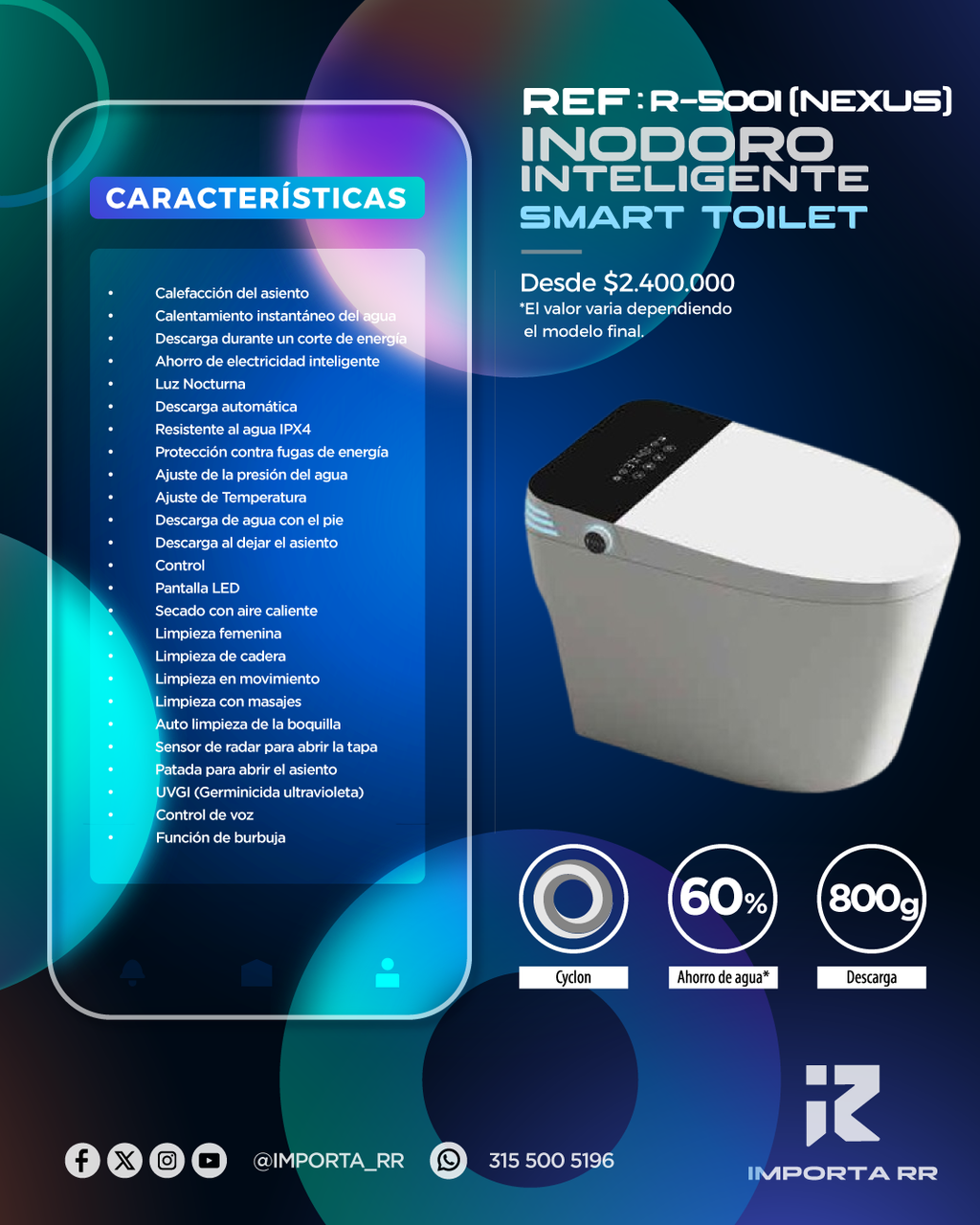 INODORO INTELIGENTE NEXUS R-500